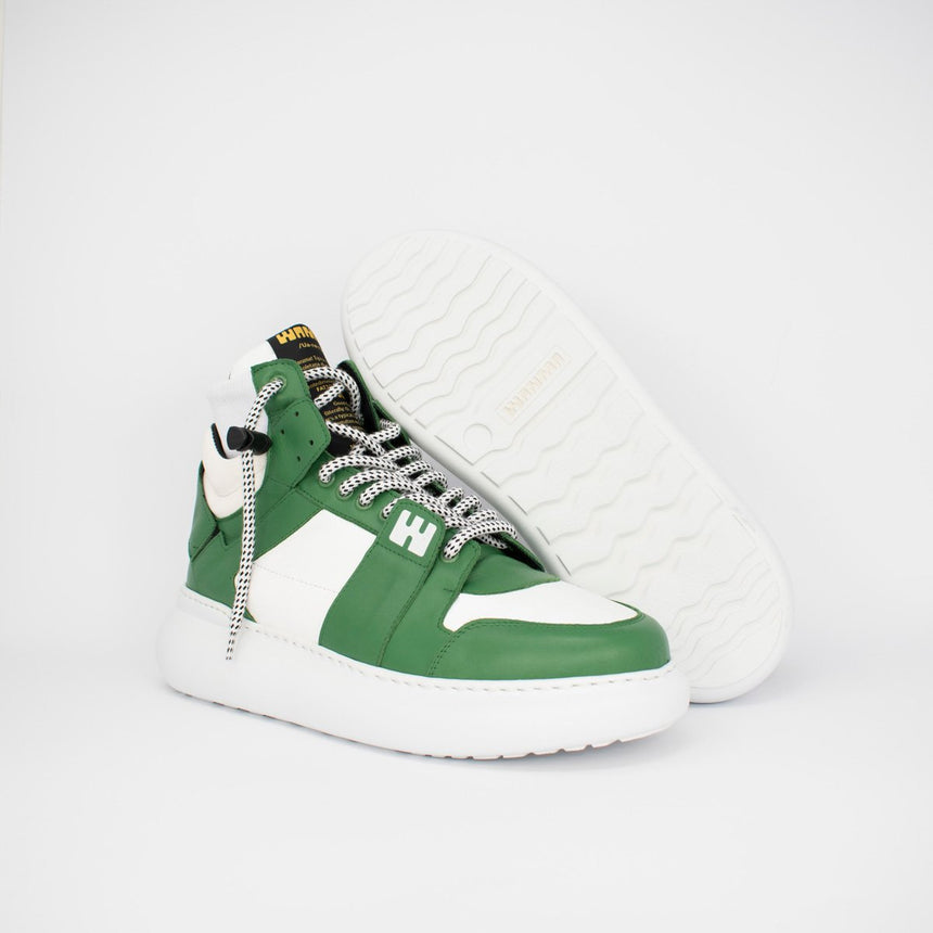 Green and White B-Boy Sneakers