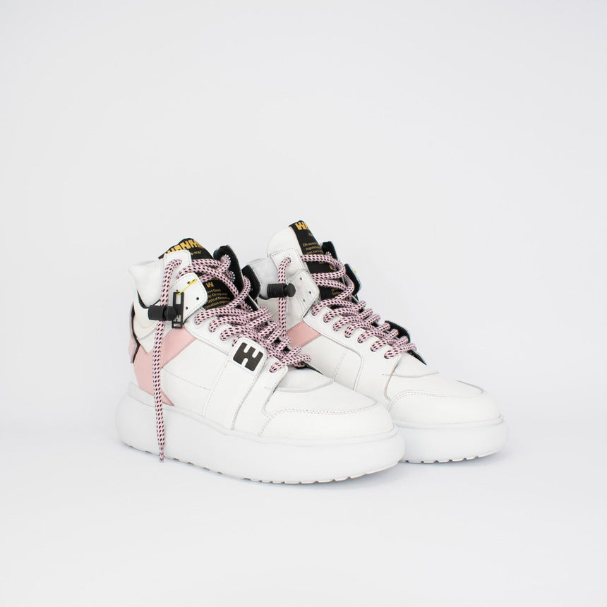 White and Pink B-Girl Sneakers